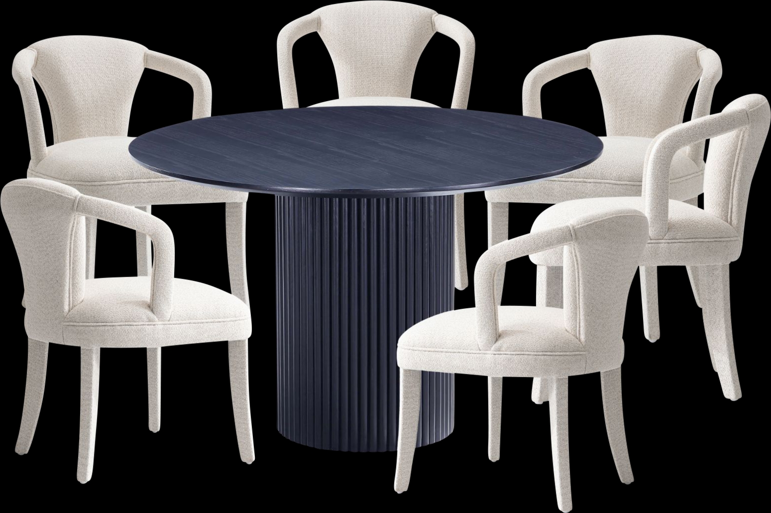 Enramada Black and Ivory 7 Pc Dining Table Set - Thumbnail - Image 1