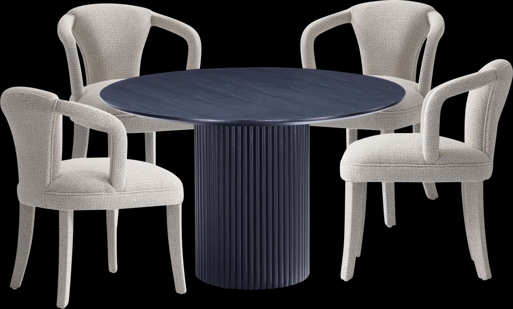 Enramada Black and Silver 5 Pc Dining Table Set - Thumbnail - Image 1