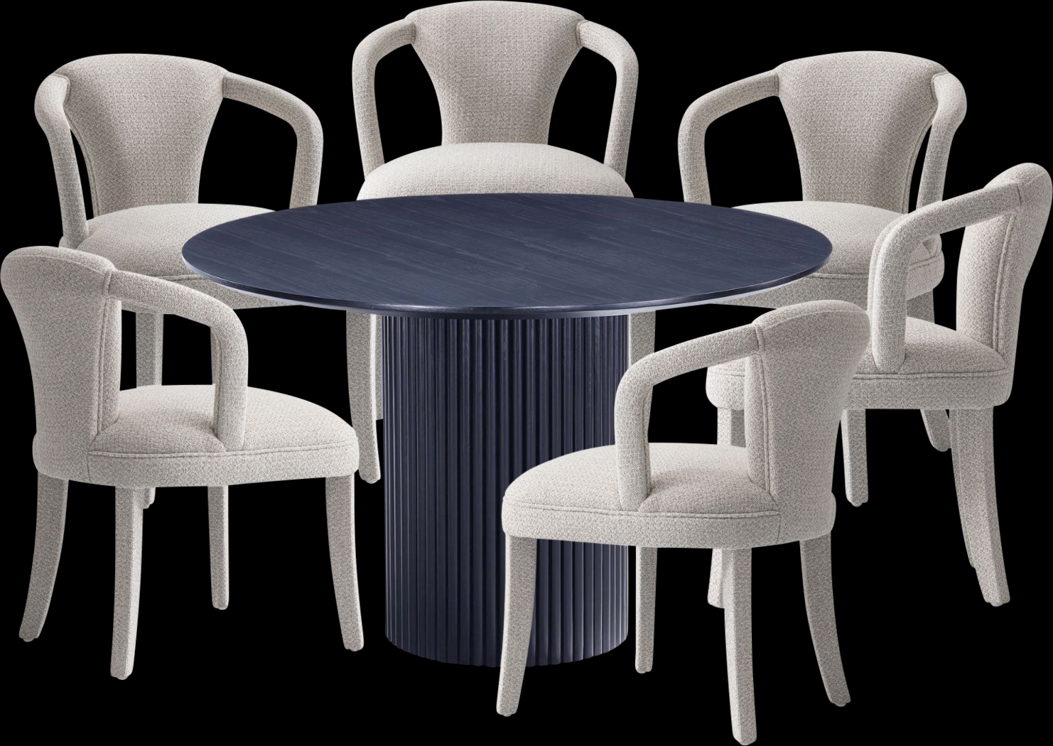 Enramada Black and Silver 7 Pc Dining Table Set - Thumbnail - Image 1