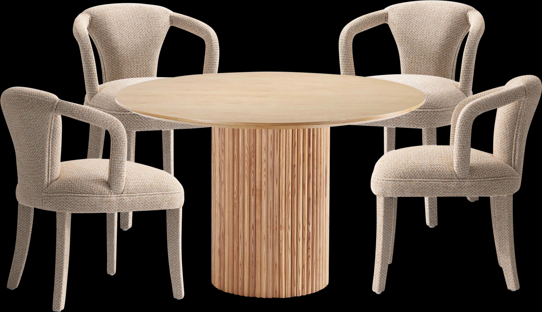 Enramada Natural and Gold 5 Pc Dining Table Set - Thumbnail - Image 1