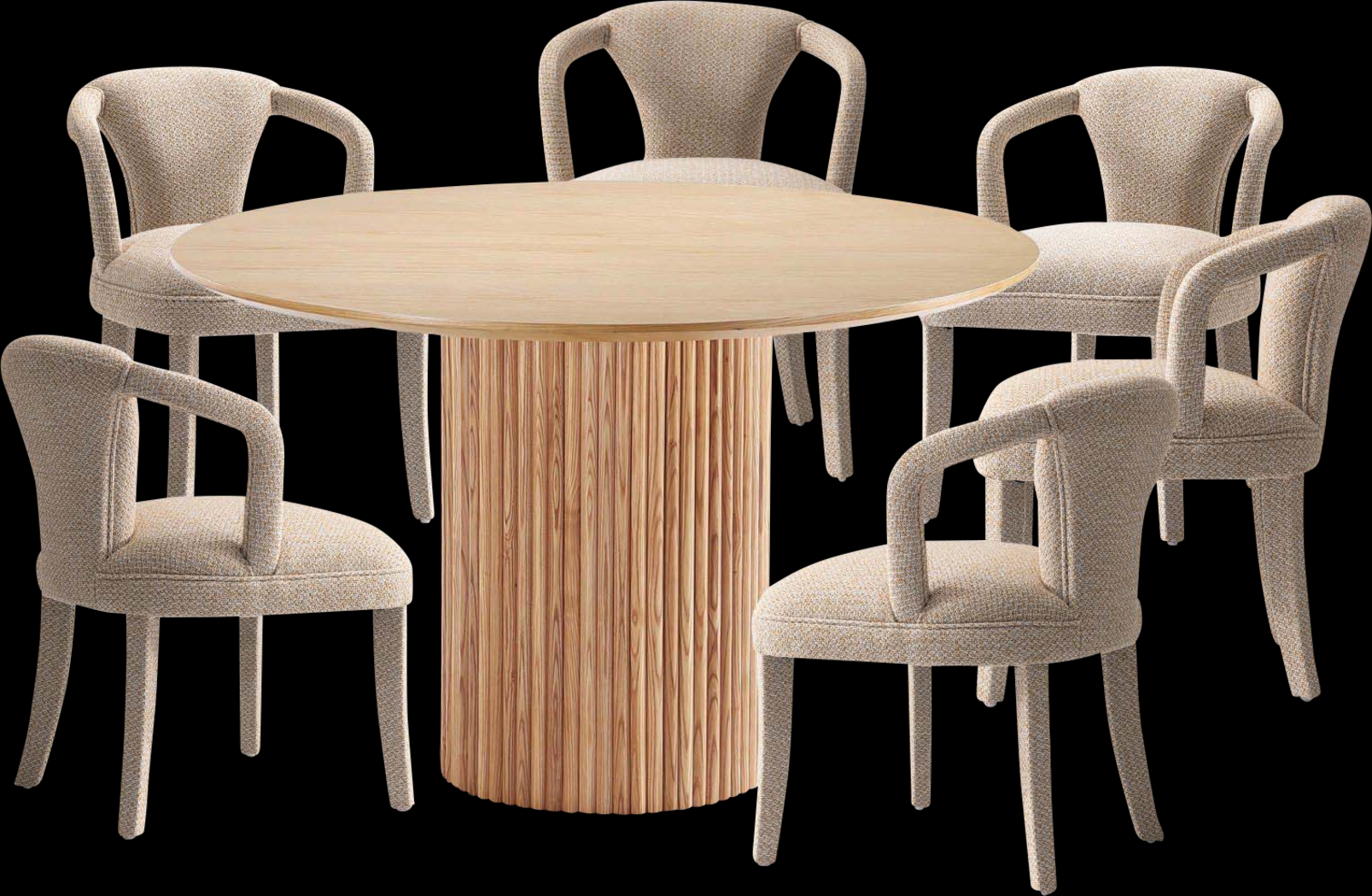 Enramada Natural and Gold 7 Pc Dining Table Set - Thumbnail - Image 1