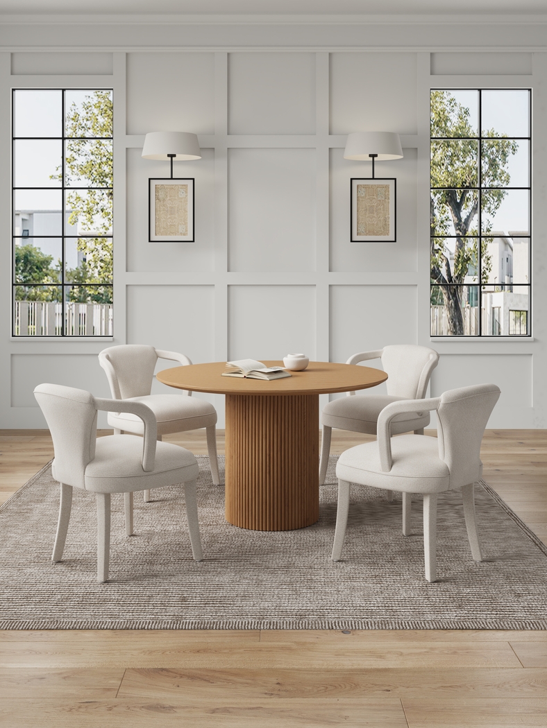Enramada Natural and Ivory 5 Pc Dining Table Set - Thumbnail - Image 2