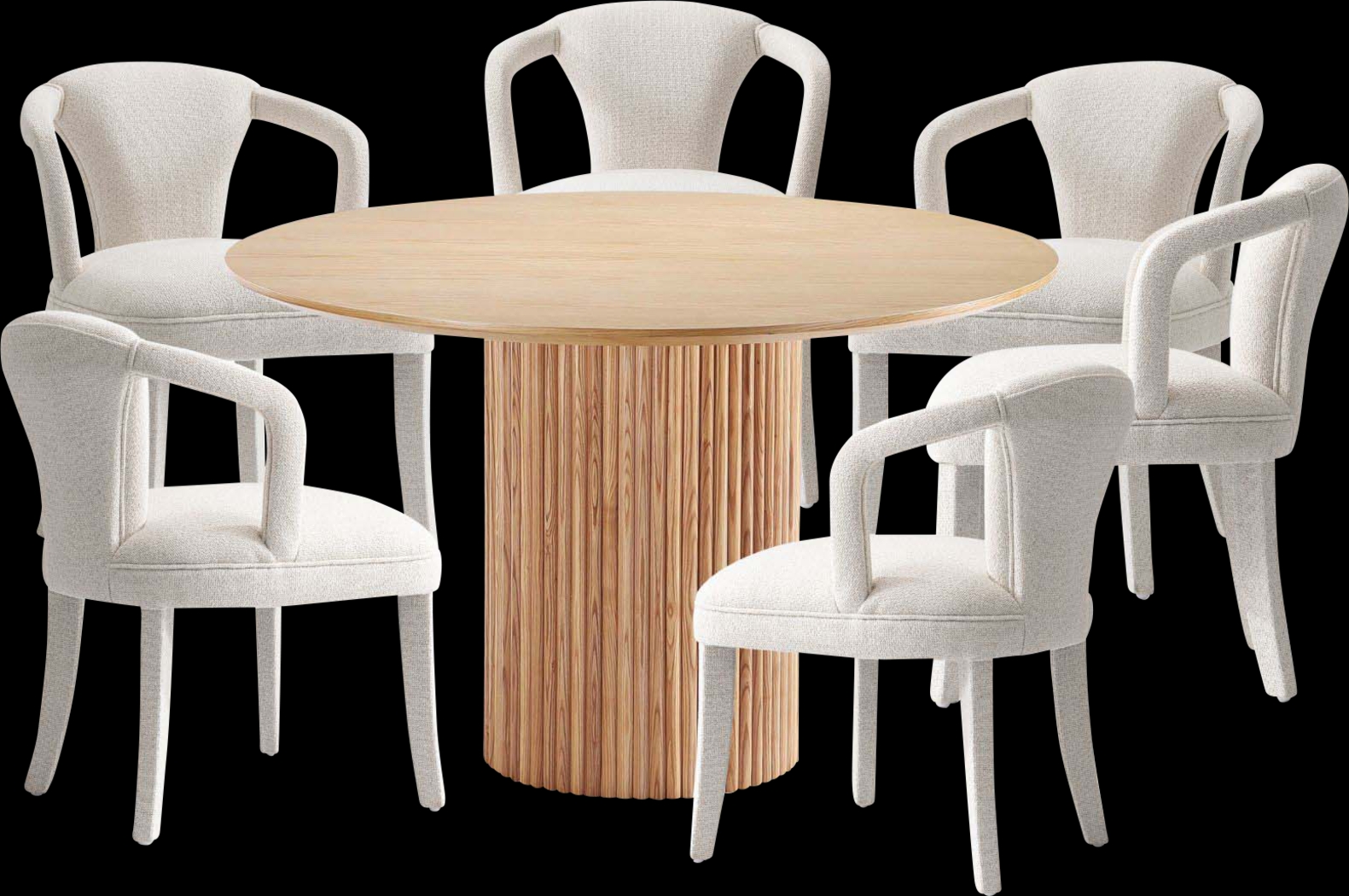 Enramada Natural and Ivory 7 Pc Dining Table Set - Thumbnail - Image 1