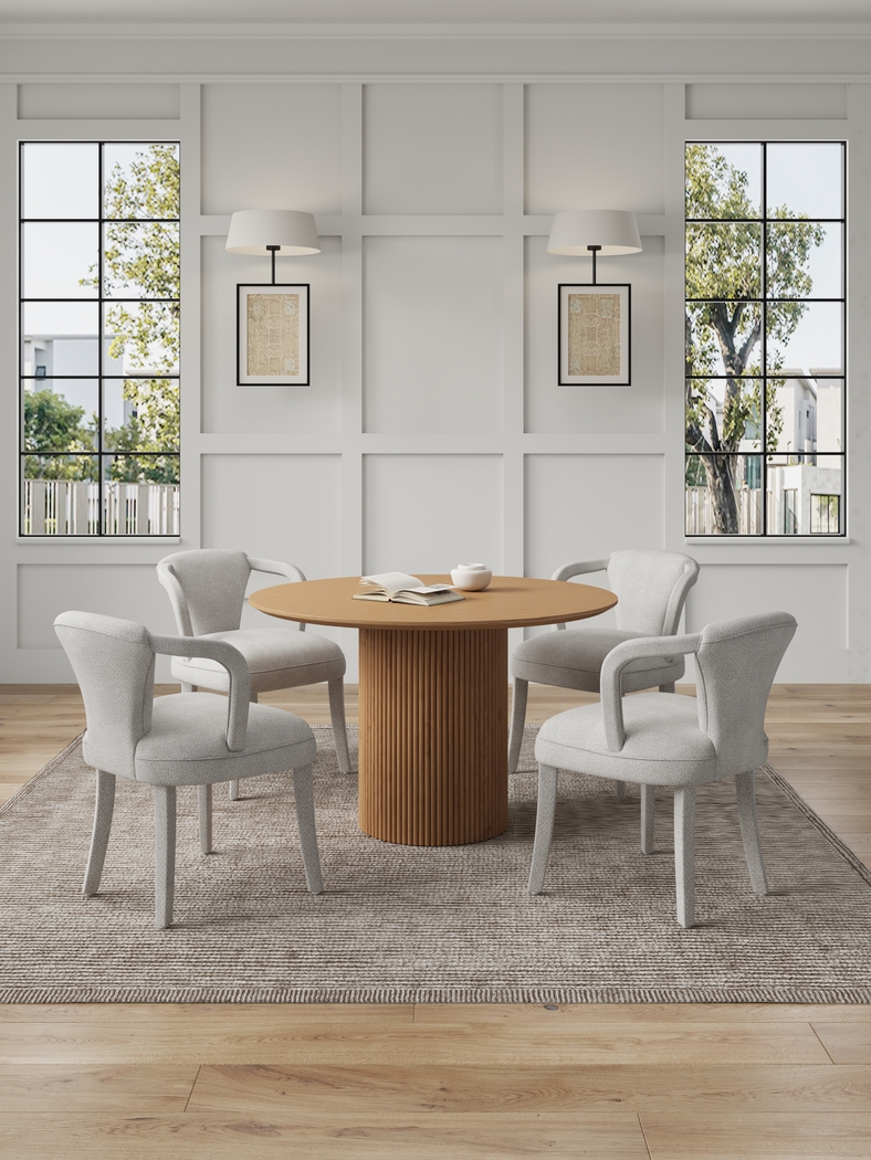 Enramada Natural and Silver 5 Pc Dining Table Set - Thumbnail - Image 2