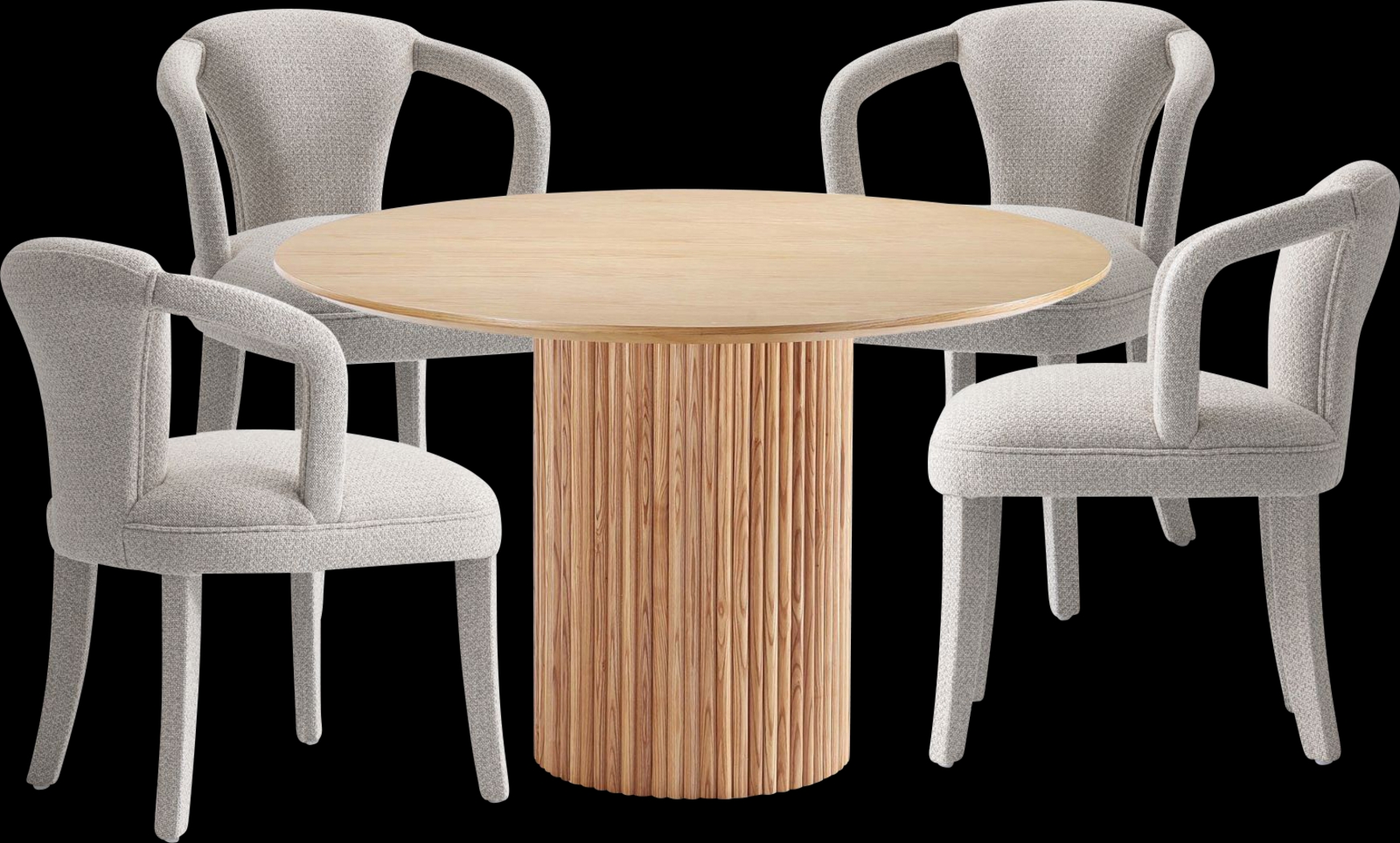 Enramada Natural and Silver 5 Pc Dining Table Set - Thumbnail - Image 1