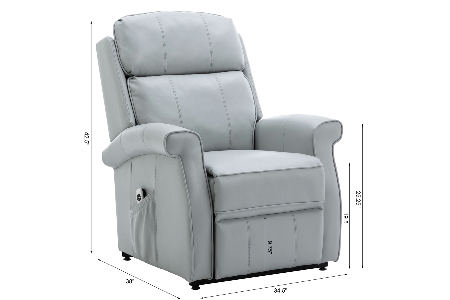 Enright Gray Power Recliner - Thumbnail - Image 9
