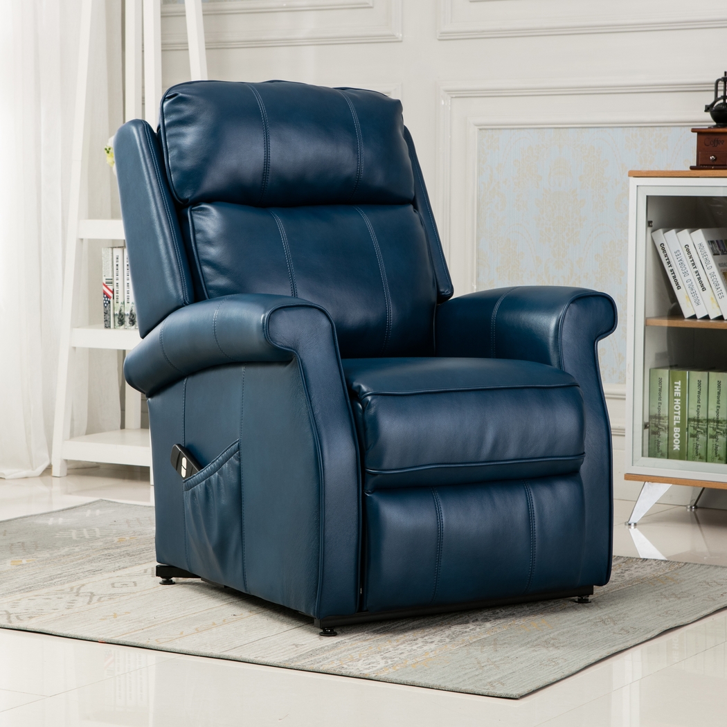Enright Blue Power Recliner - Thumbnail - Image 4