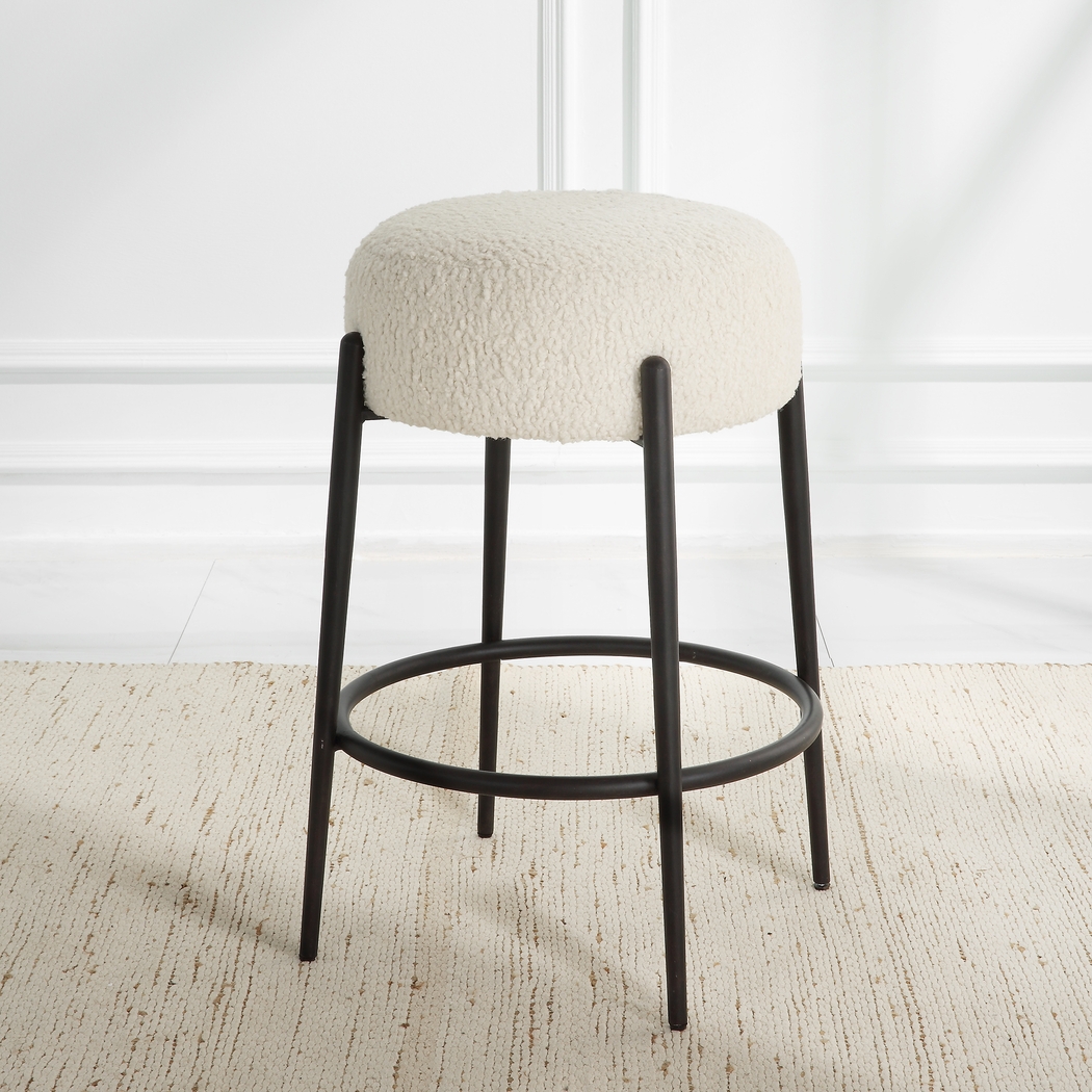 Enzian White Counter Height Stool - Thumbnail - Image 3