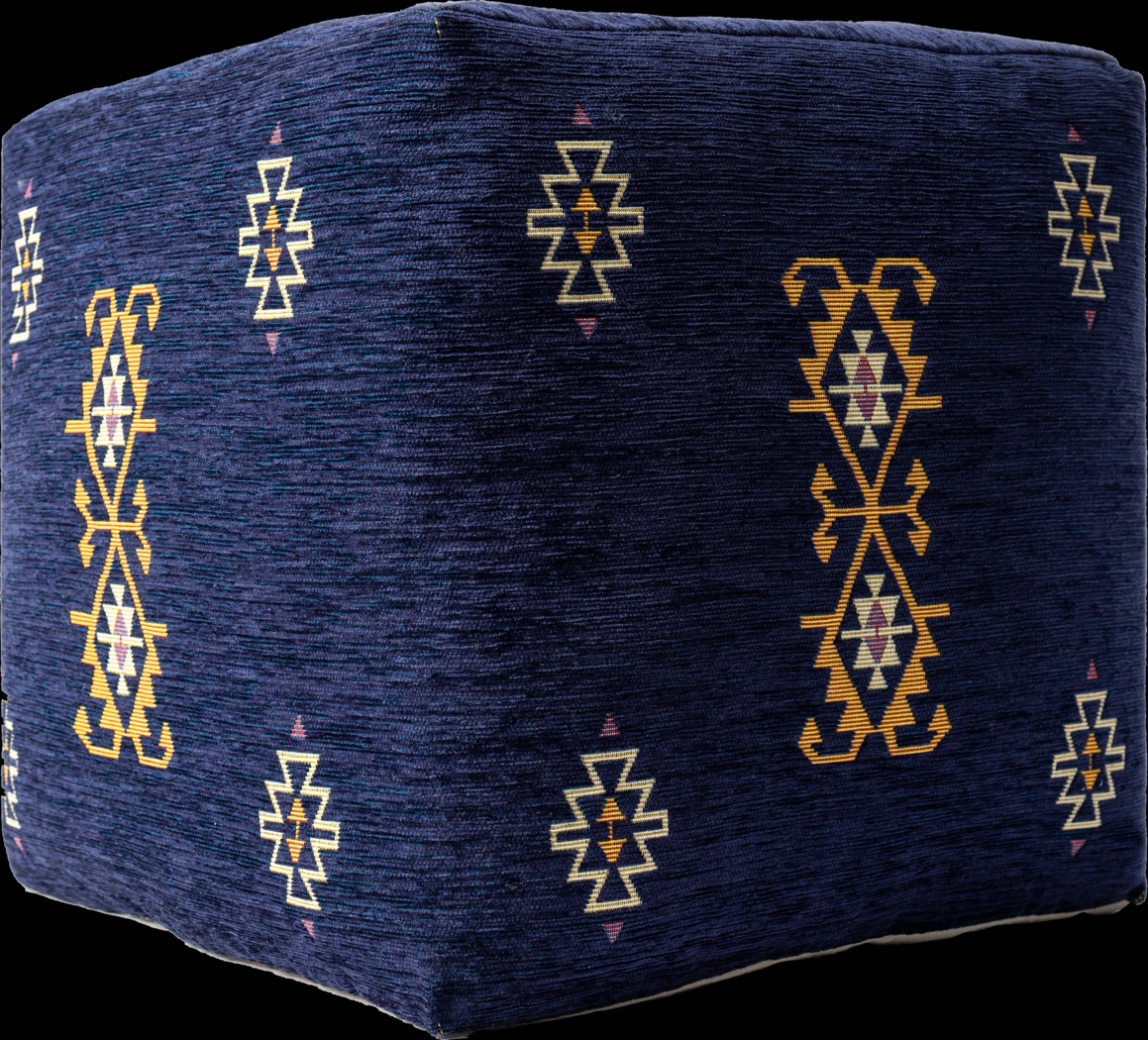 Epama Navy/Yellow Pouf - Thumbnail - Image 1