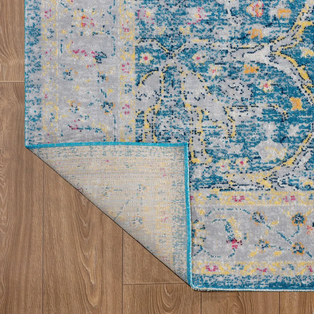 Epder Blue/Cream 5'3 x 7'10 Indoor/Outdoor Rug - Image 5