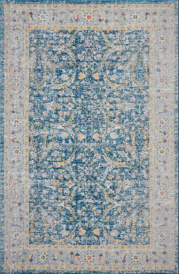 Epder Blue/Cream 5'3 x 7'10 Indoor/Outdoor Rug - Thumbnail - Image 1