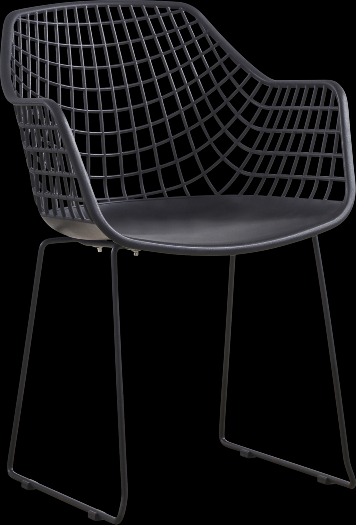 Outdoor Epperson Black Chair, Set of 2 - Thumbnail - Image 2