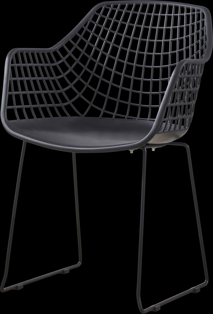 Outdoor Epperson Black Chair, Set of 2 - Thumbnail - Image 4