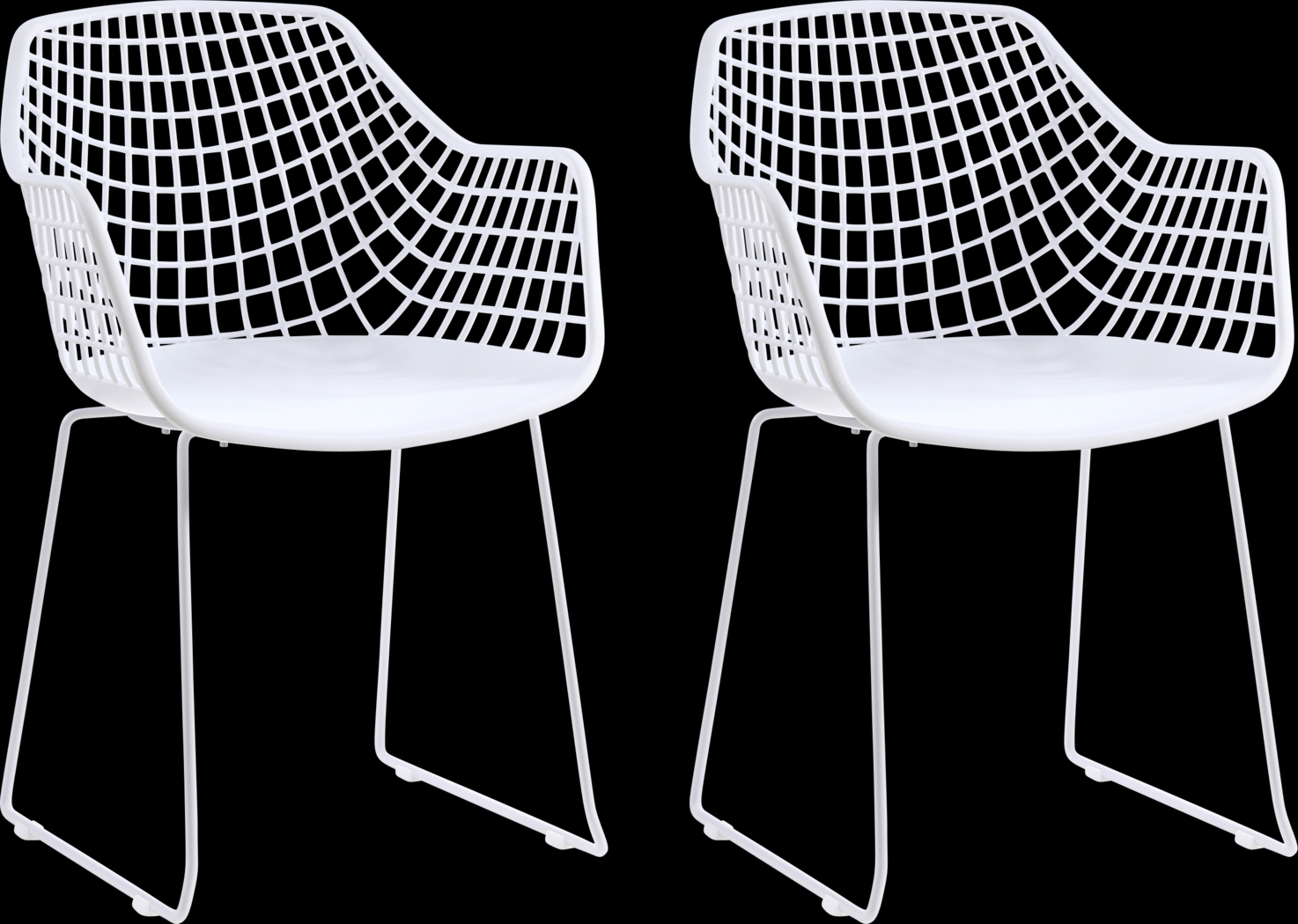 Outdoor Epperson White Chair, Set of 2 - Thumbnail - Image 1