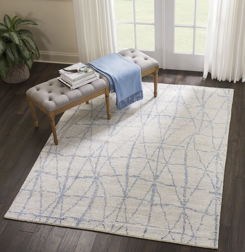 Equanimity Blue 5'6 x 7'5 Rug - Thumbnail - Image 2