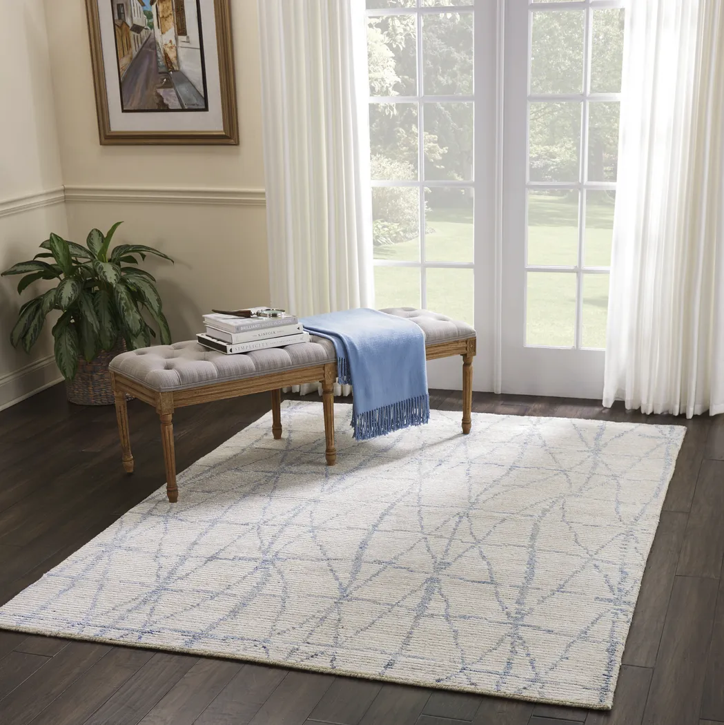 Equanimity Blue 5'6 x 7'5 Rug - Thumbnail - Image 6