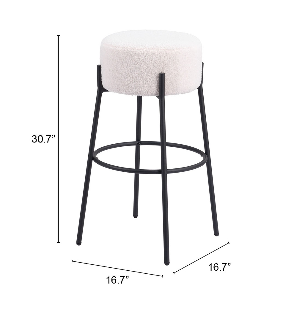 Equine White Barstool, Set of 2 - Thumbnail - Image 7