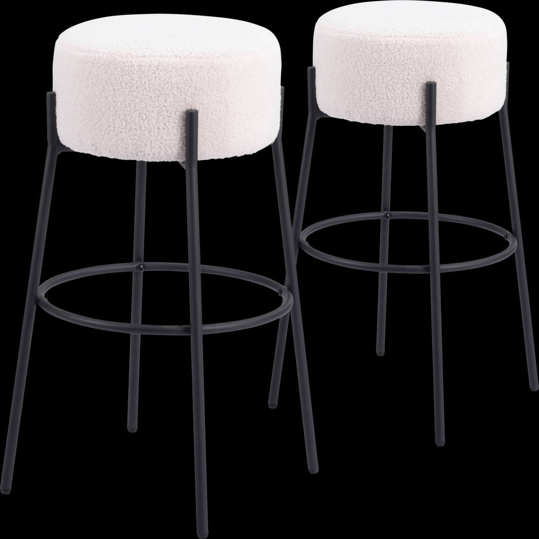 Equine White Barstool, Set of 2 - Thumbnail - Image 1