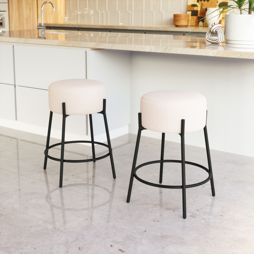 Equine White Counter Height Stool, Set of 2 - Thumbnail - Image 2