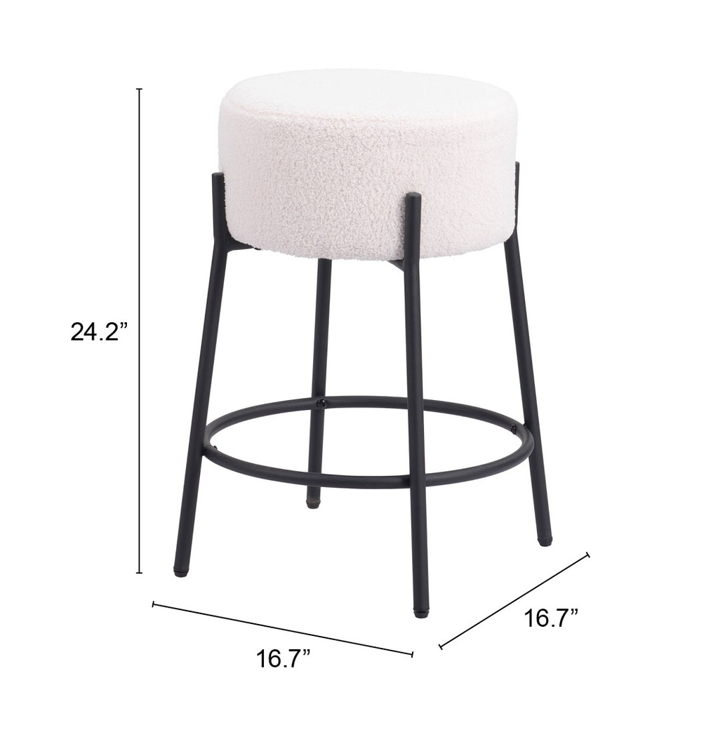 Equine White Counter Height Stool, Set of 2 - Thumbnail - Image 7