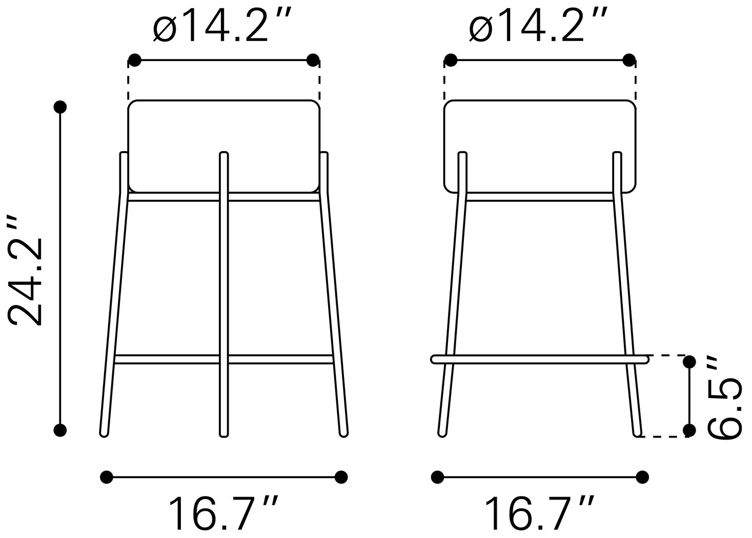 Equine White Counter Height Stool, Set of 2 - Thumbnail - Image 8