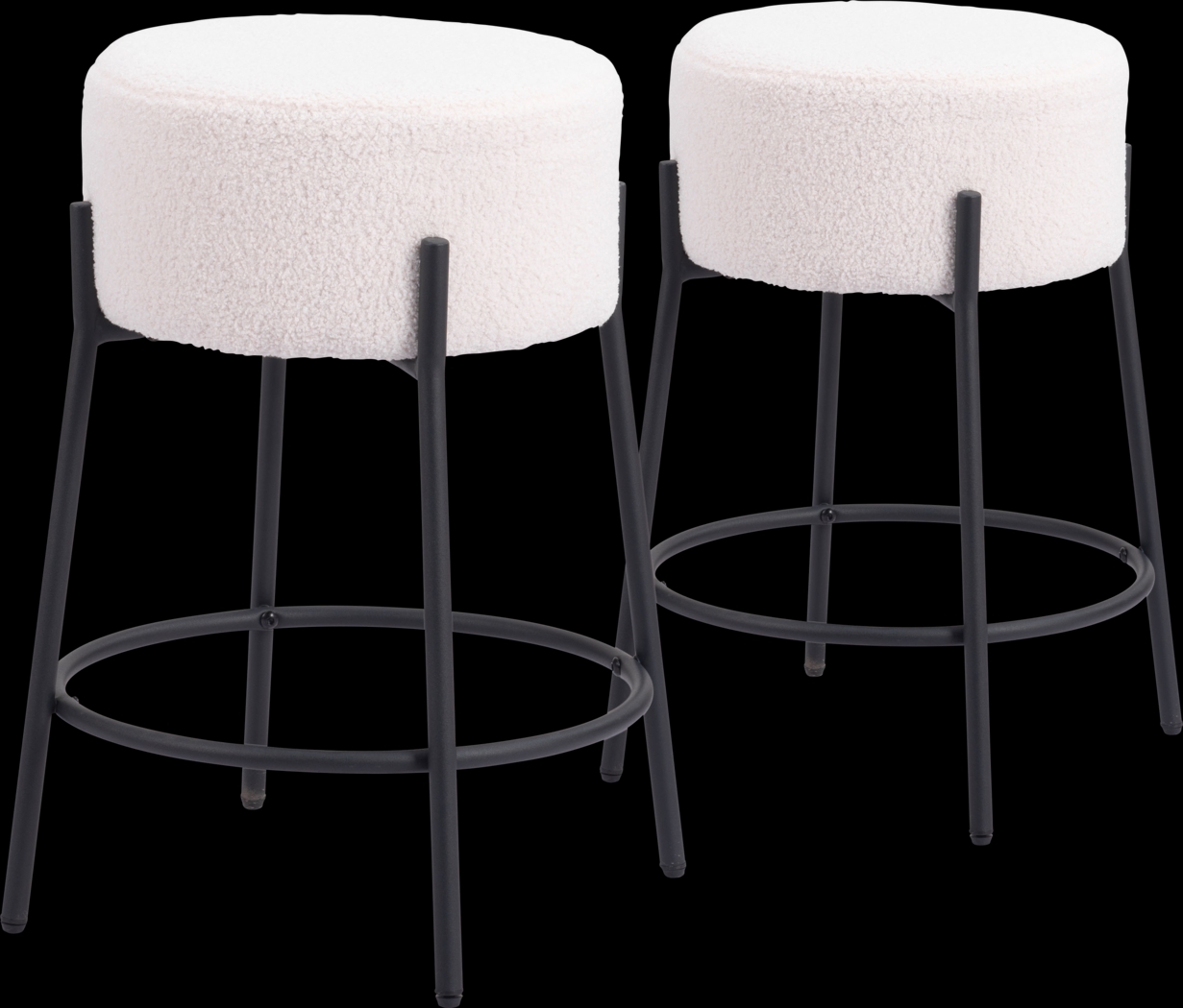 Equine White Counter Height Stool, Set of 2 - Thumbnail - Image 1