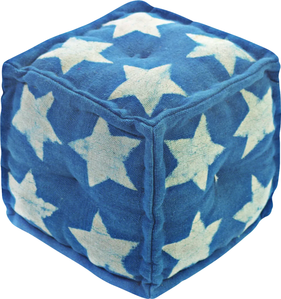 Equinox Landing Blue Pouf - Thumbnail - Image 1