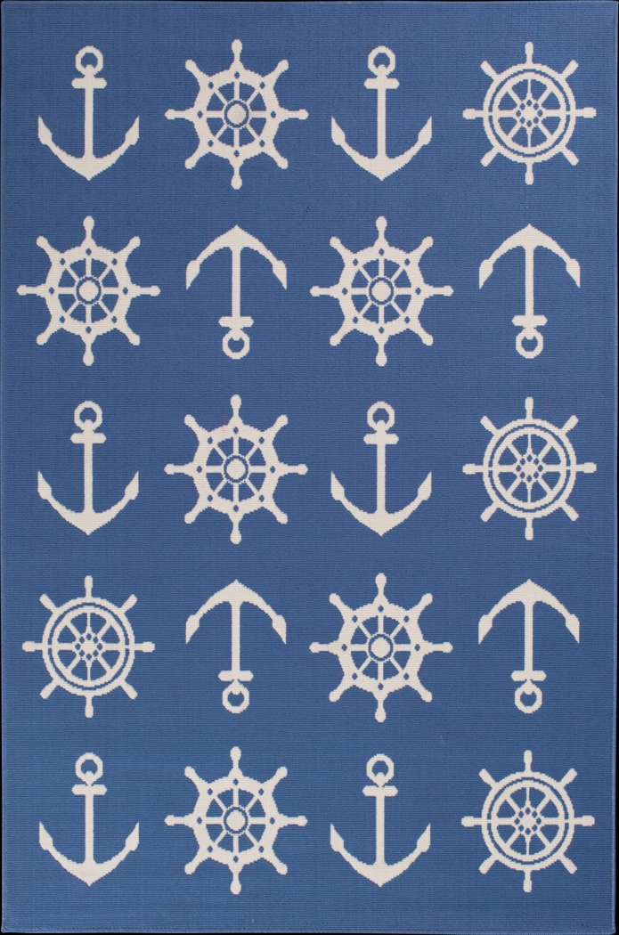 Erardo Blue 5' x 7'3 Indoor/Outdoor Rug - Thumbnail - Image 1