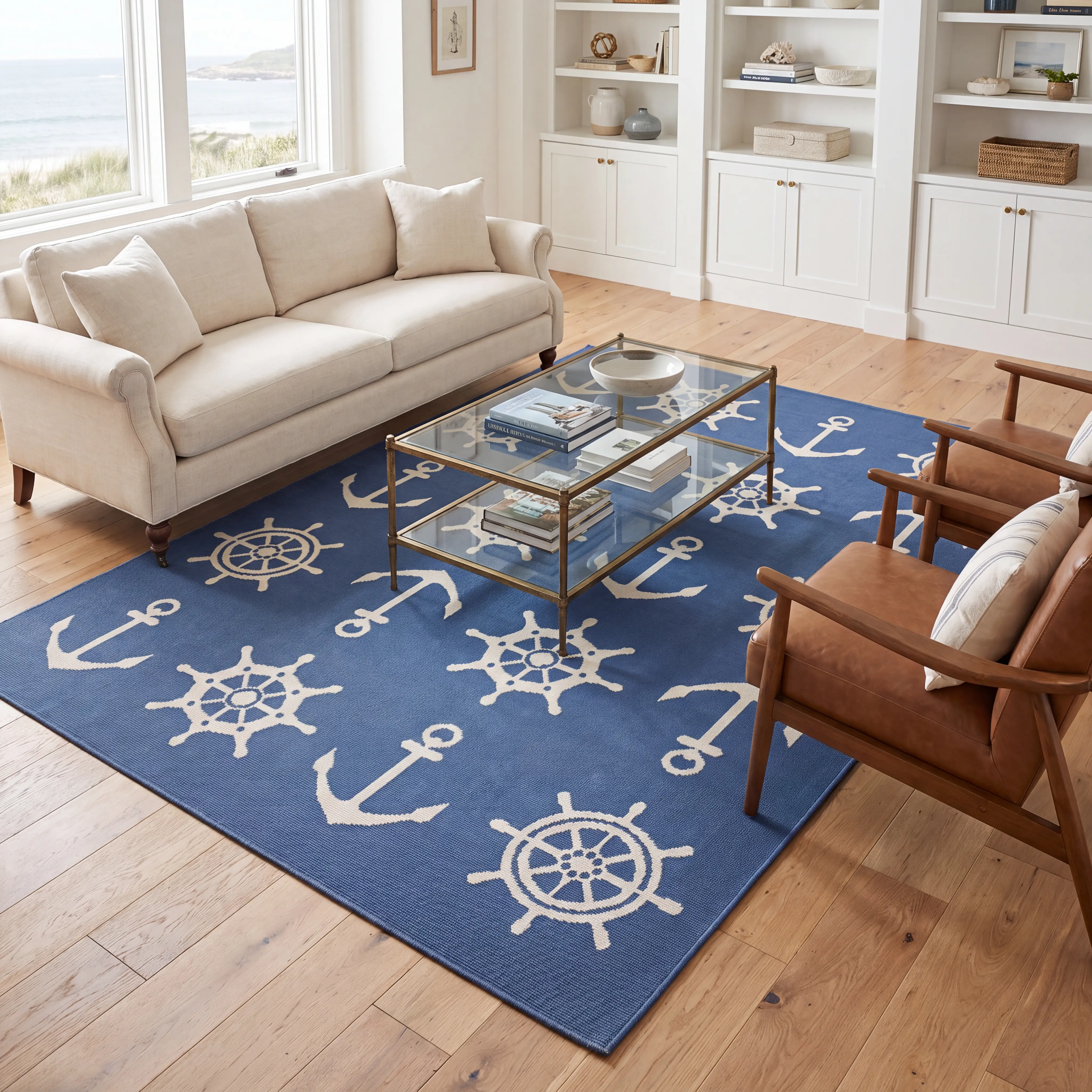 Erardo Blue 6'7 x 9'6 Indoor/Outdoor Rug - Thumbnail - Image 2