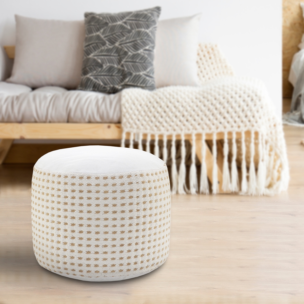 Jacinth White Pouf - Thumbnail - Image 2