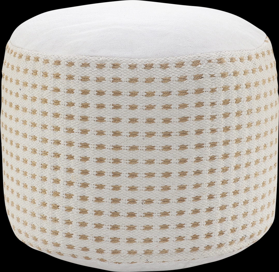 Jacinth White Pouf - Thumbnail - Image 1