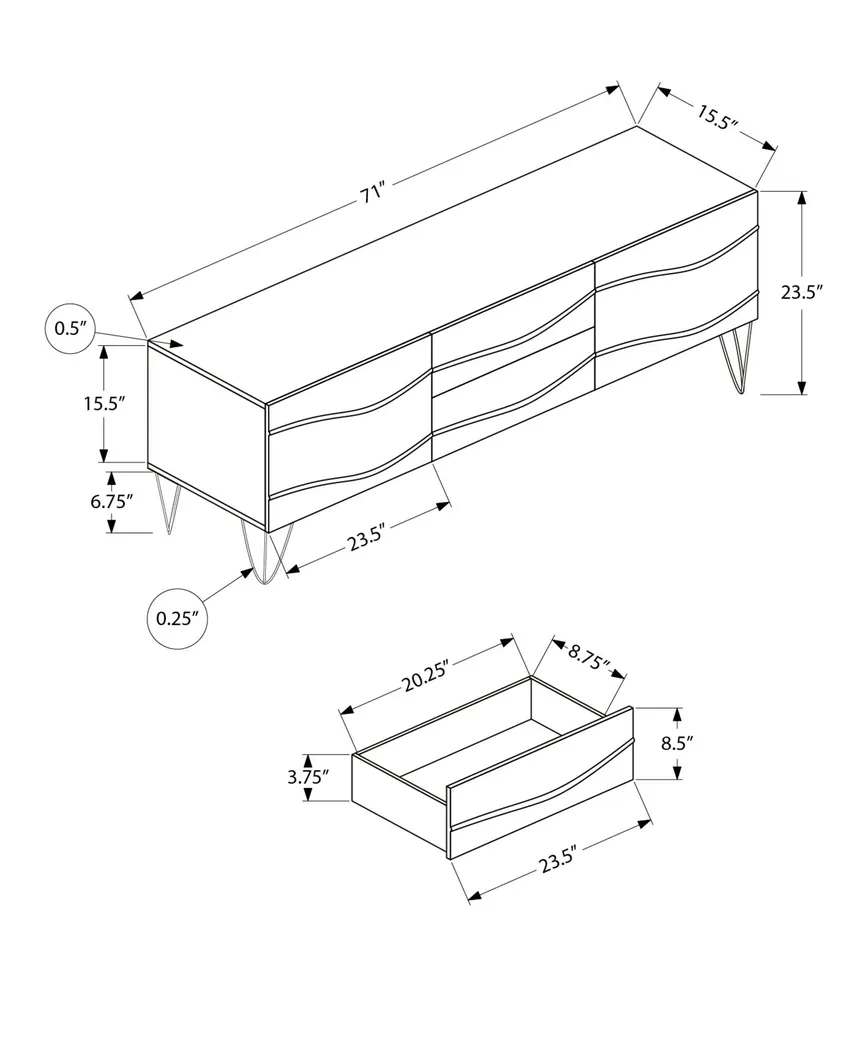 Erepu Brown 72 in. Console - Thumbnail - Image 3