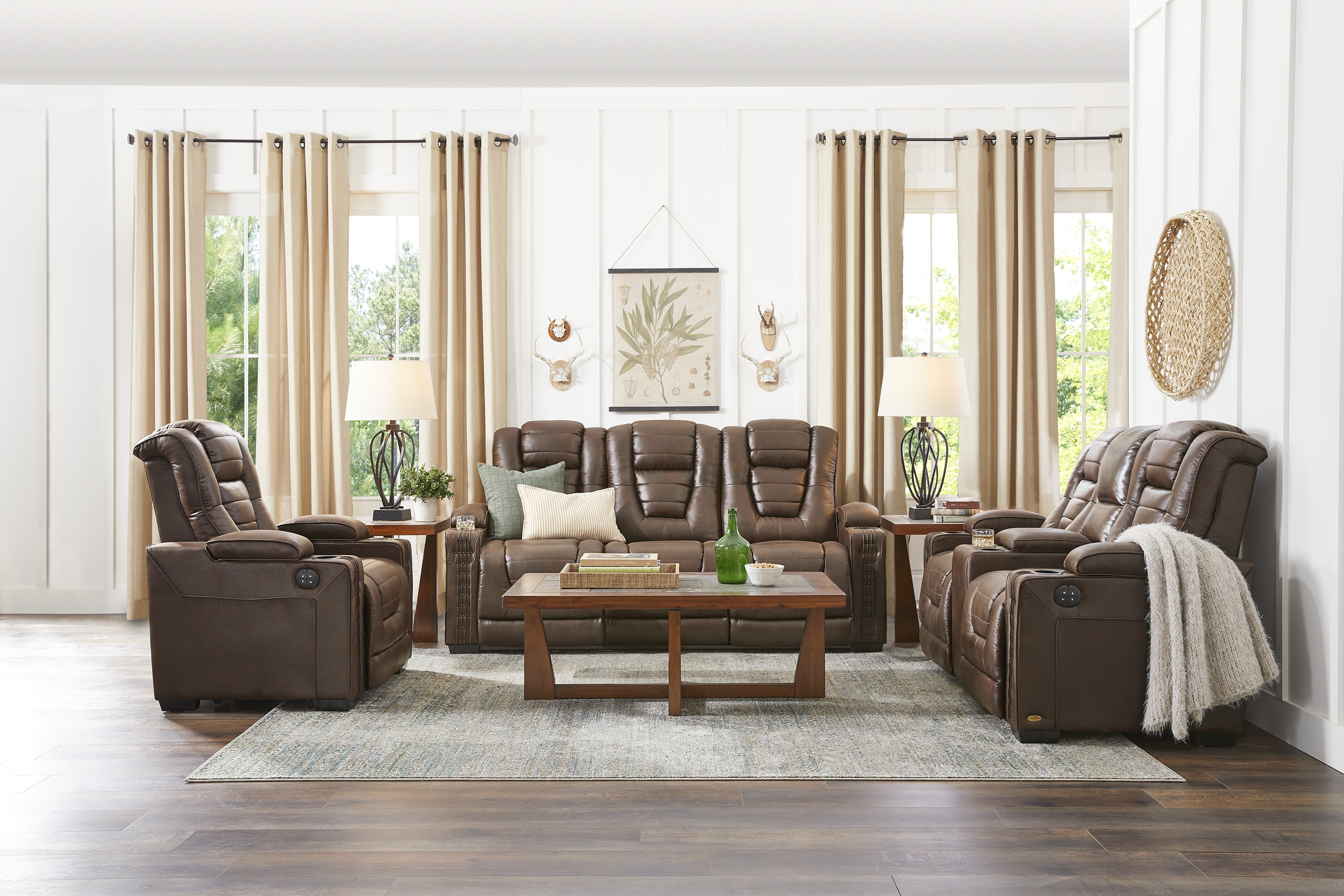 Eric Church Highway To Home Chief Brown 3 Pc Dual Power Reclining Living Room - Thumbnail - Image 1