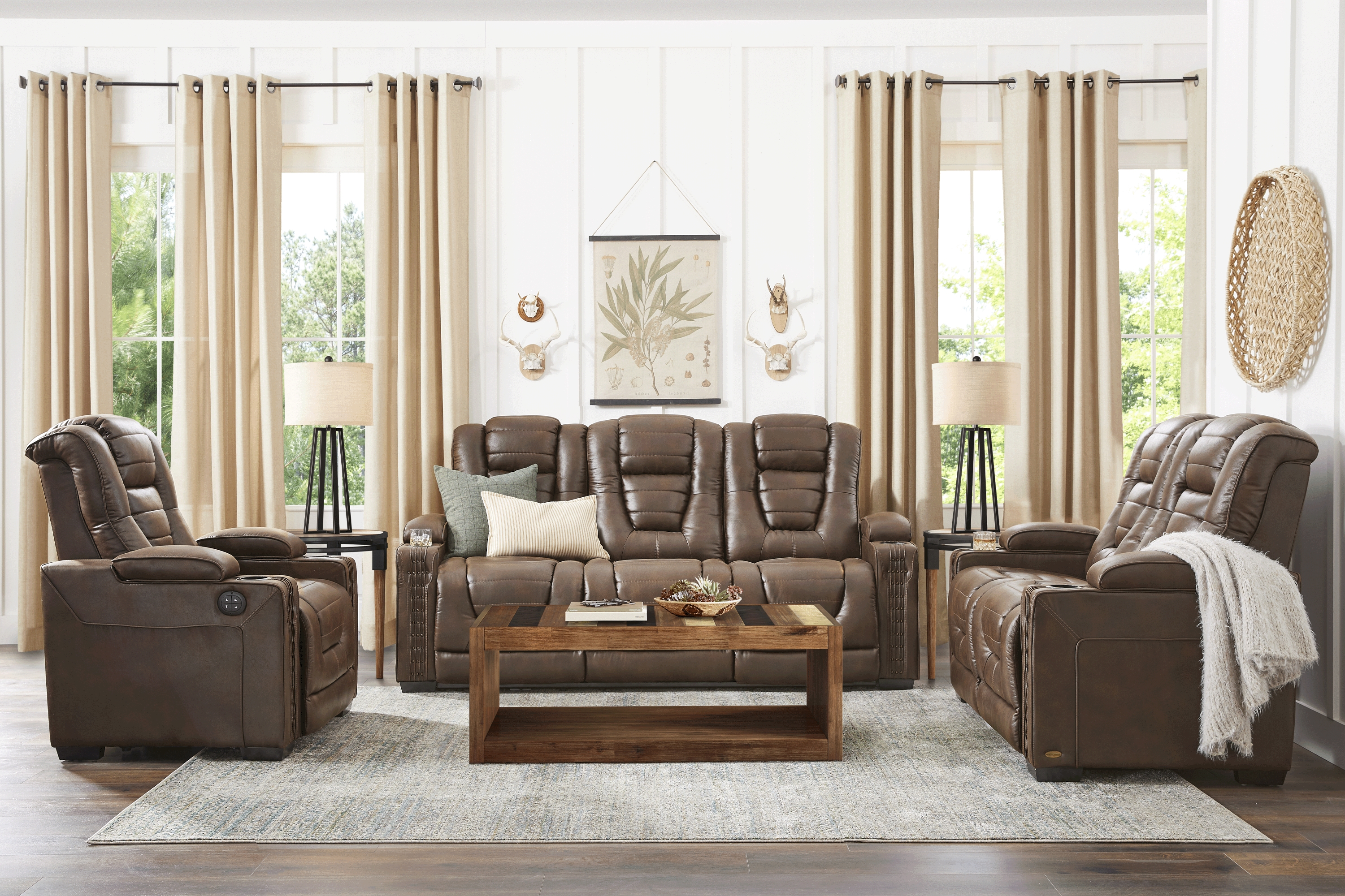 Eric Church Highway To Home Chief Brown 5 Pc Living Room with Dual Power Reclining Sofa - Thumbnail - Image 1