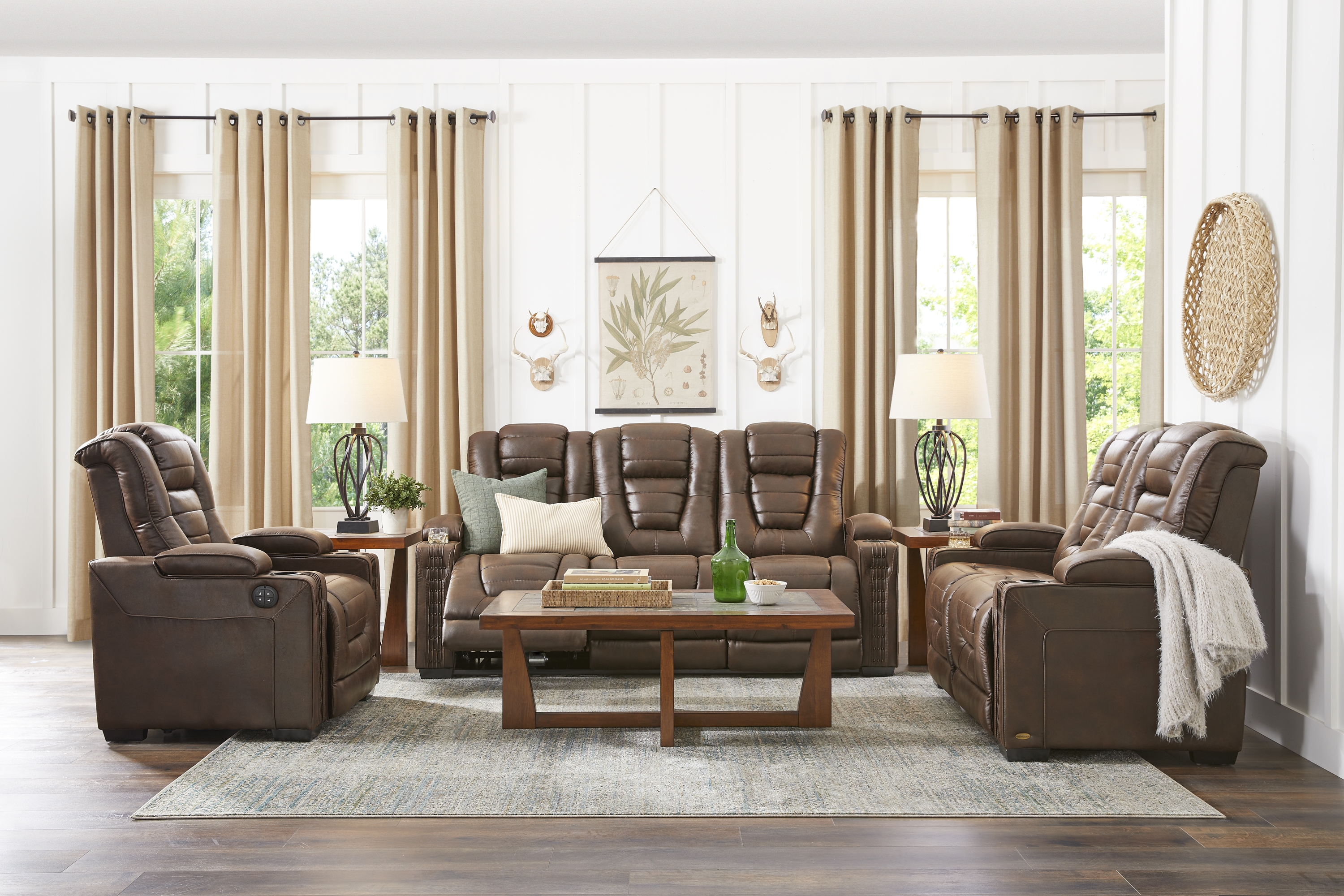 Eric Church Highway To Home Chief Brown 5 Pc Living Room with Dual Power Reclining Sofa - Thumbnail - Image 1