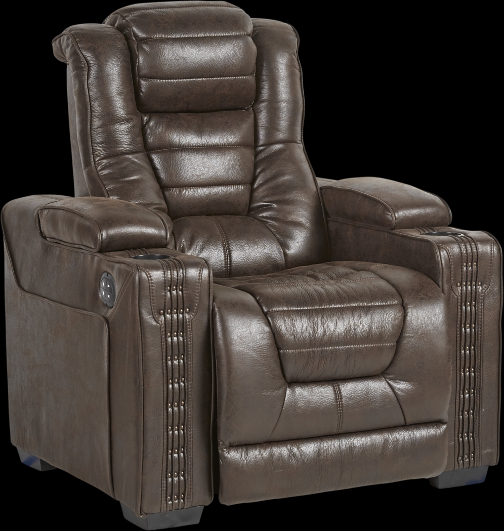 Eric Church Highway To Home Chief Brown Dual Power Recliner - Thumbnail - Image 1