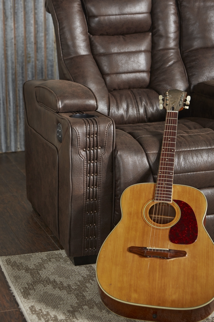 Eric Church Highway To Home Chief Brown Dual Power Reclining Console Loveseat - Thumbnail - Image 3