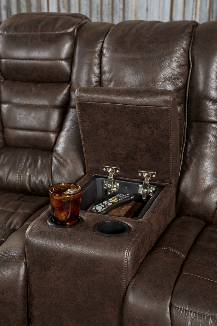 Eric Church Highway To Home Chief Brown Dual Power Reclining Console Loveseat - Thumbnail - Image 4