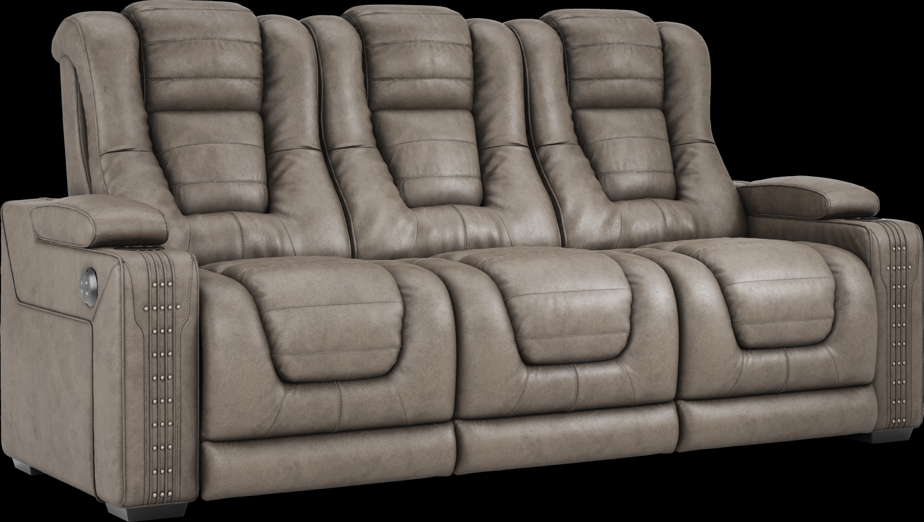 Chief Taupe 2 Pc Dual Power Reclining Living Room - Thumbnail - Image 3