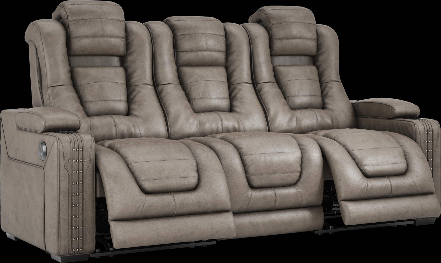 Chief Taupe 2 Pc Dual Power Reclining Living Room - Thumbnail - Image 5
