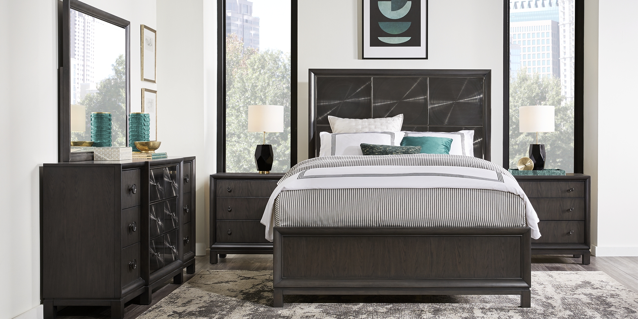 Eric Church Highway to Home Echo Harbor Ebony 8 Pc King Panel Bedroom - Thumbnail - Image 1