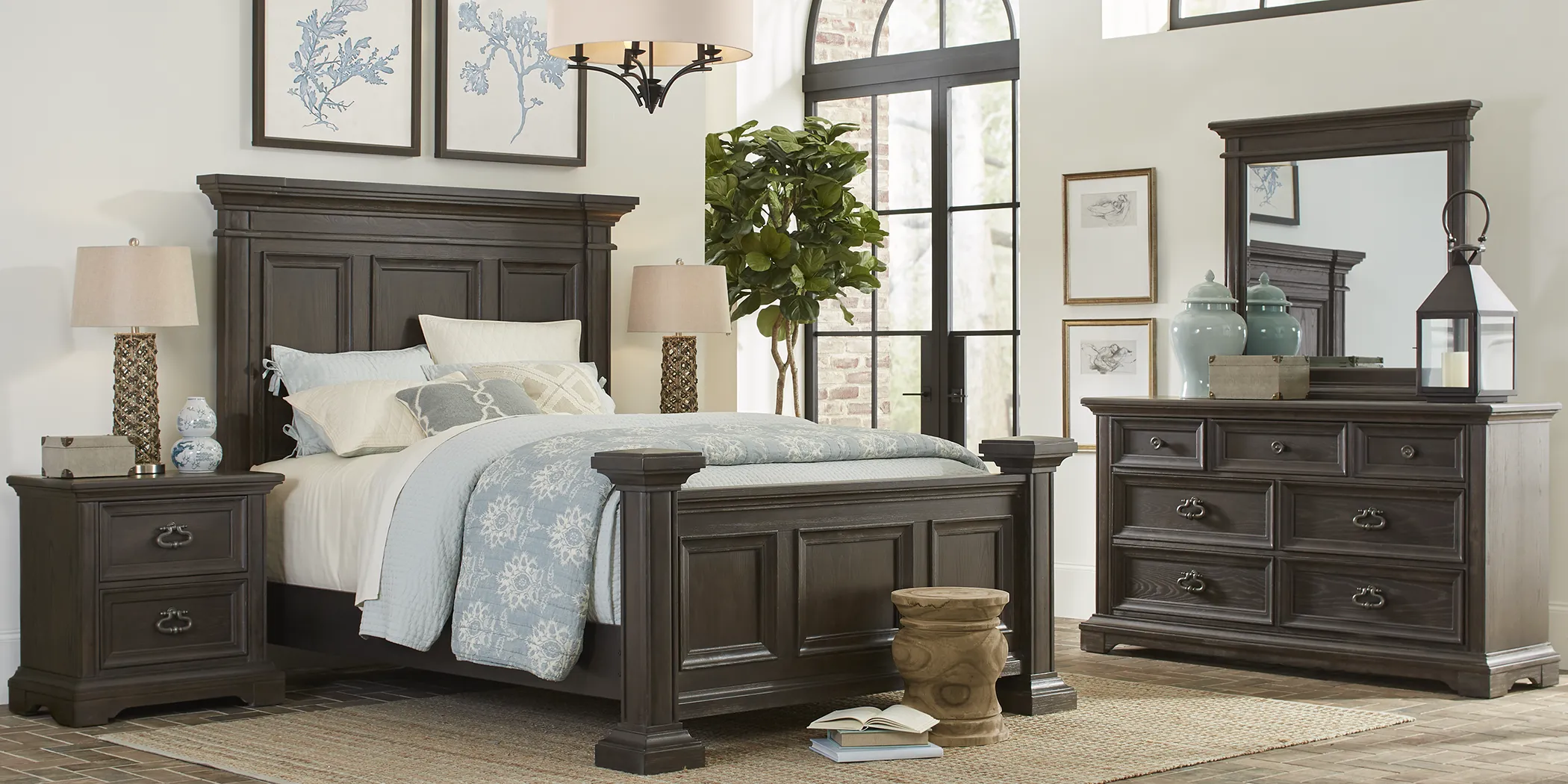 Eric Church Highway To Home Elk Creek Brown 7 Pc King Panel Bedroom - Thumbnail - Image 1