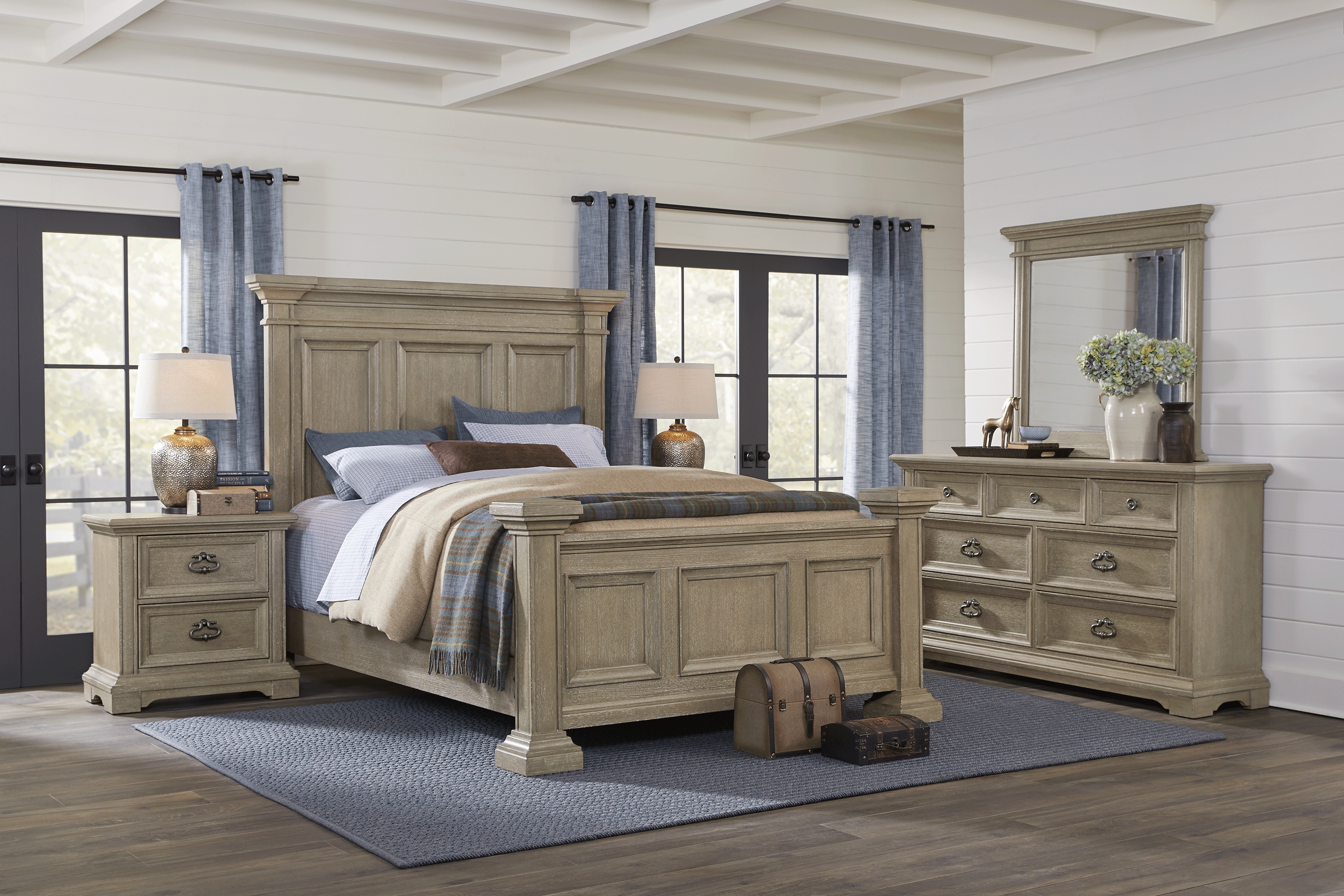 Eric Church Highway To Home Elk Creek Gray 7 Pc King Panel Bedroom - Thumbnail - Image 1