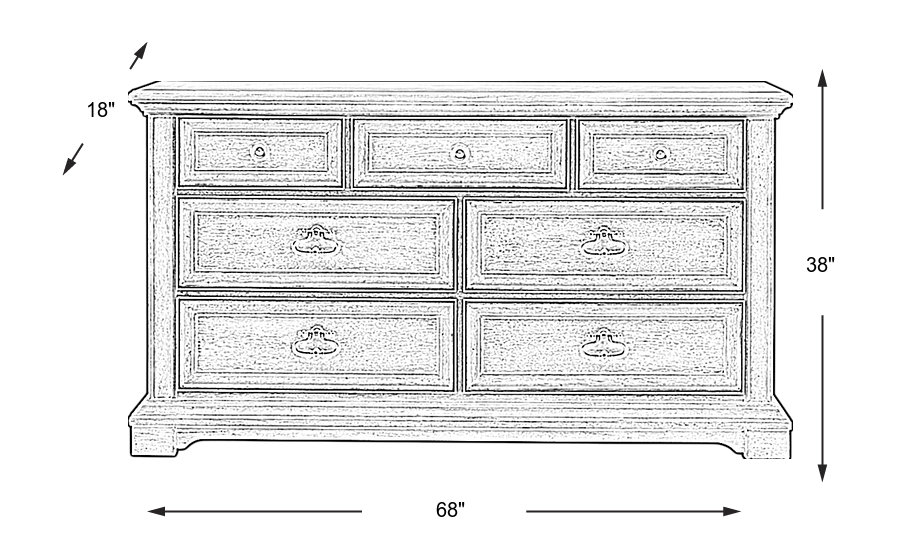 Dimension Image. Please refer to the Dimension Tab on this page for dimension details.