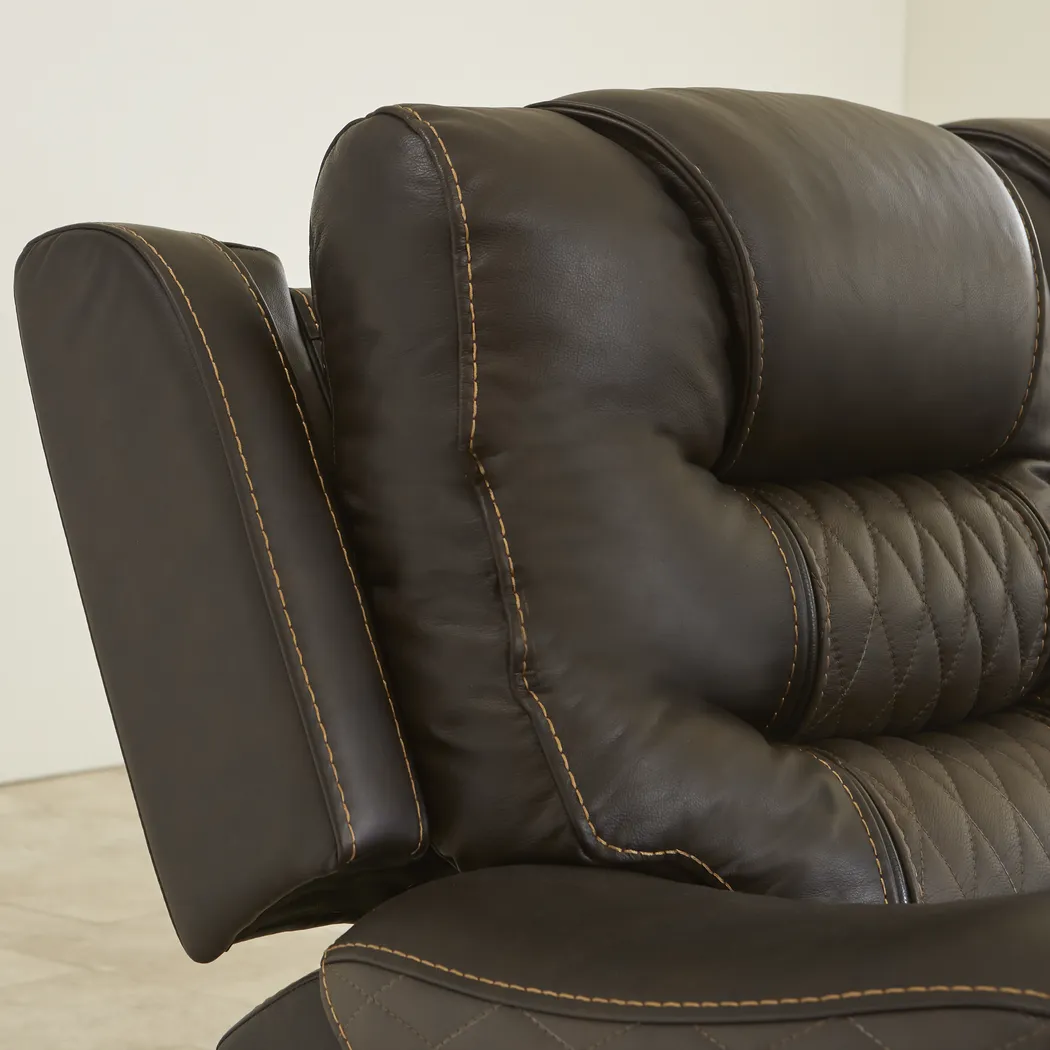 Eric Church Highway To Home Headliner Brown Leather 6 Pc Dual Power Reclining Sectional - Image 7