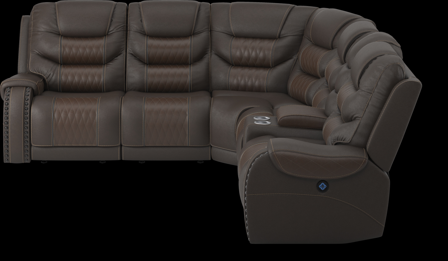 Eric Church Highway To Home Headliner Brown Leather 9 Pc Dual Power Reclining Sectional Living Room - Thumbnail - Image 3