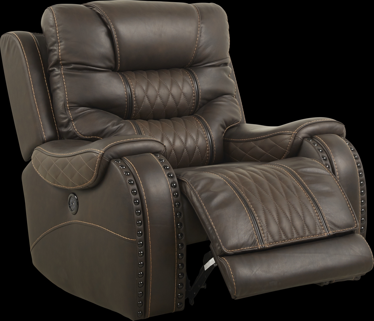 Eric Church Highway To Home Headliner Brown Leather Dual Power Recliner - Thumbnail - Image 2