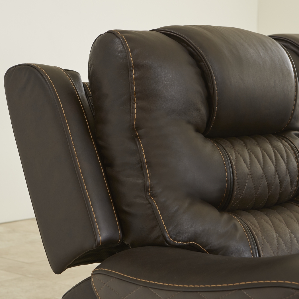 Eric Church Highway To Home Headliner Brown Leather Dual Power Recliner - Thumbnail - Image 3