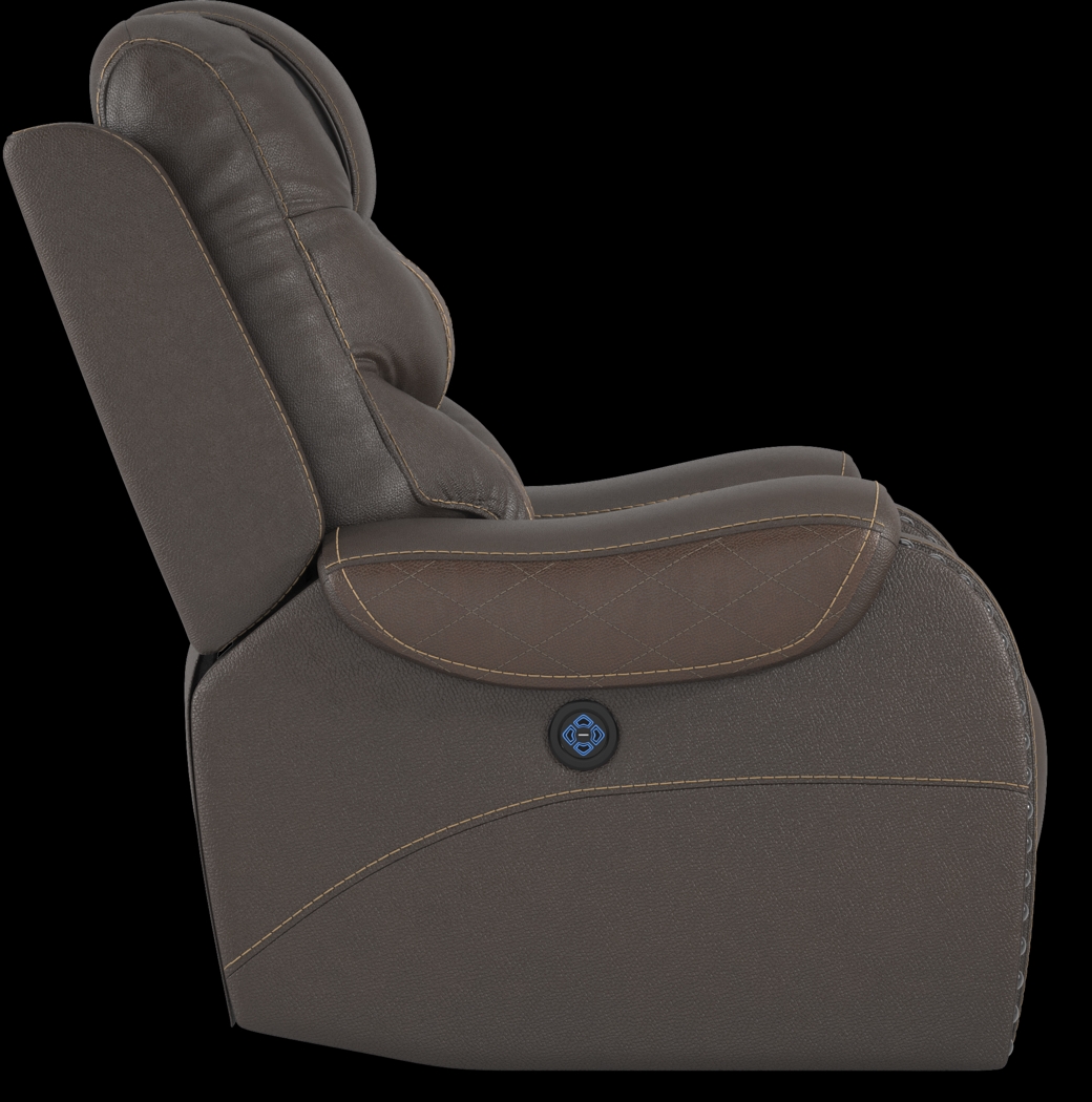 Headliner Brown Leather 8 Pc Dual Power Reclining Living Room - Thumbnail - Image 20