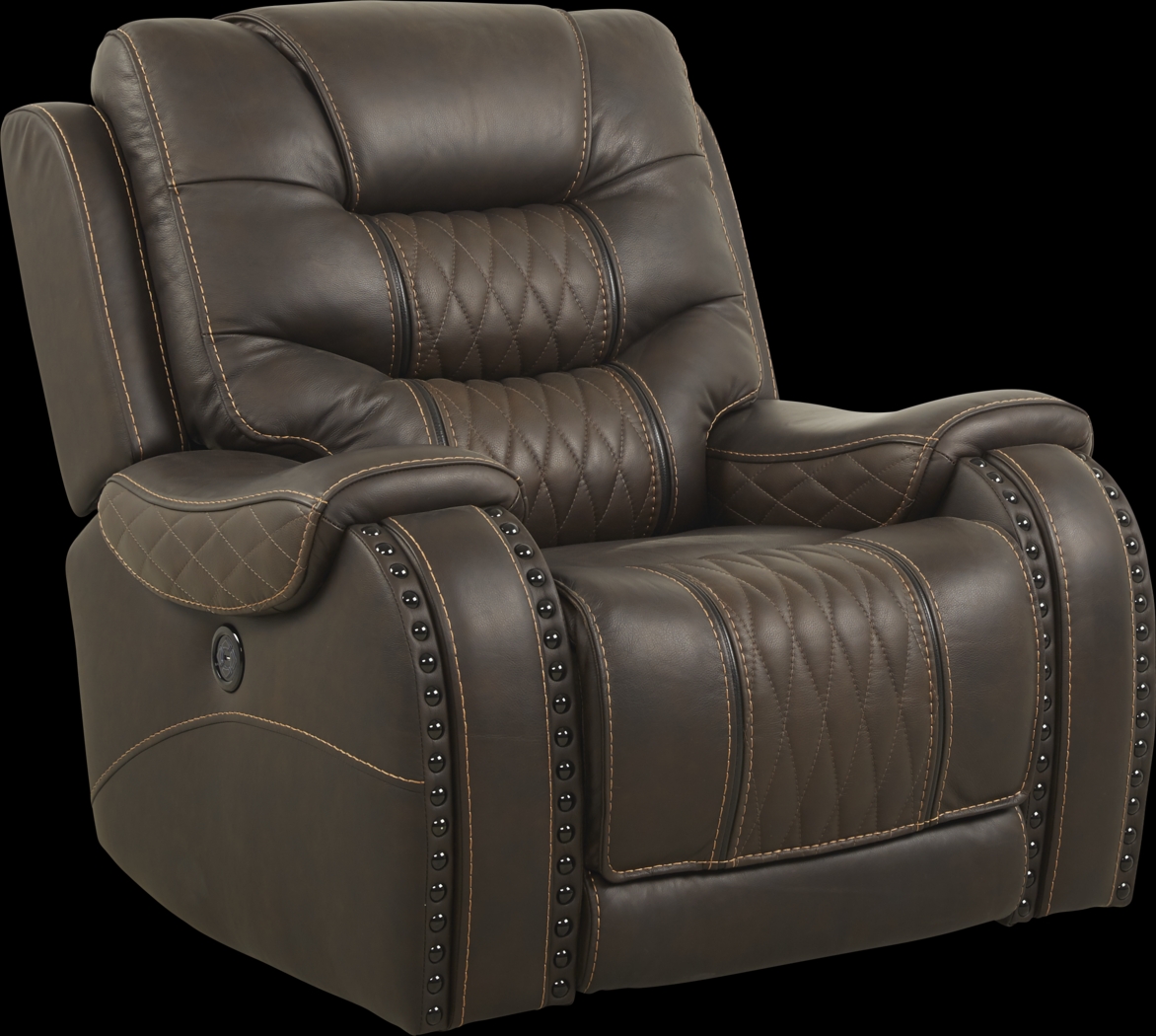 Headliner Brown Leather 8 Pc Dual Power Reclining Living Room - Thumbnail - Image 17